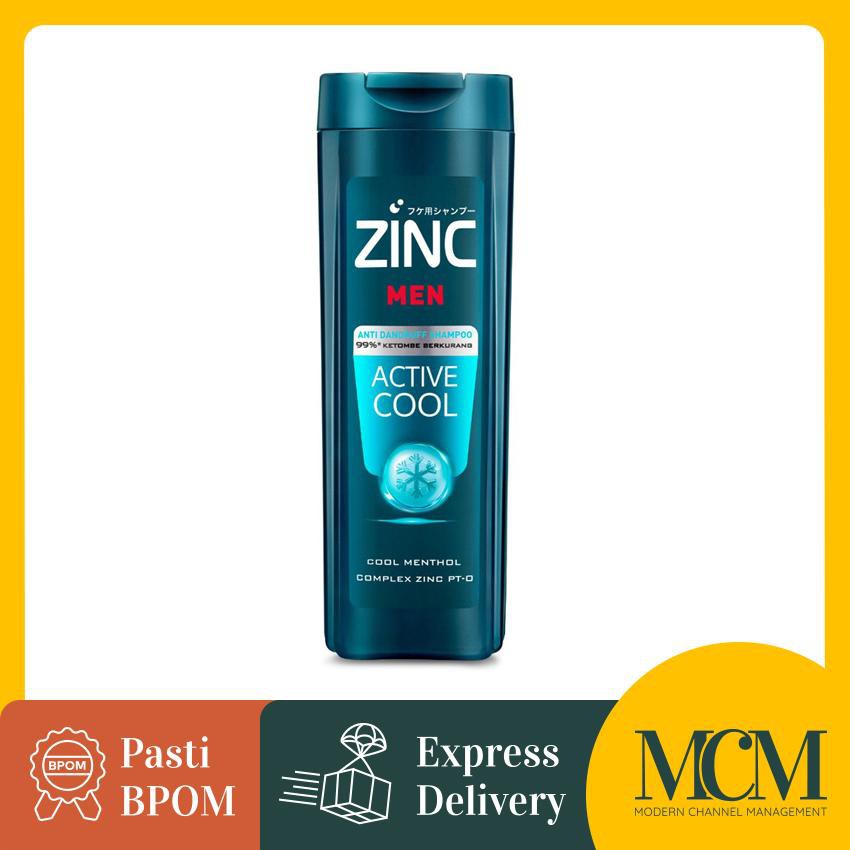 Sampo Zinc Men Active Cool Shampoo - 340 mL