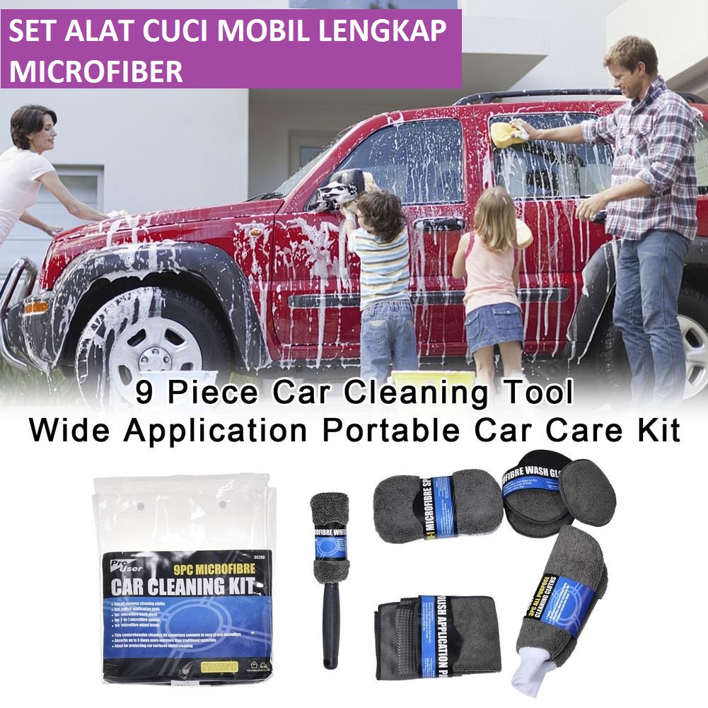 SET ALAT CUCI MOBIL LENGKAP MICROFIBER/ KAIN MICROFIBER / KAIN LAP MOBIL