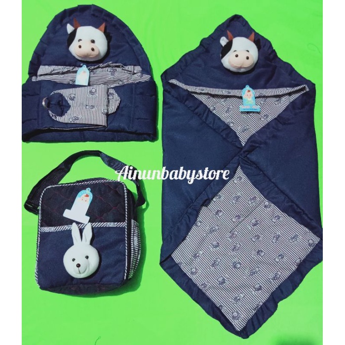 TERMURAH !!! SET PERLENGKAPAN BAYI (PAKET HEMAT 6 IN 1) BONUS 1 SET SARUNG TANGAN KAKI BAYI-Navi 3 pcs Gendongn
