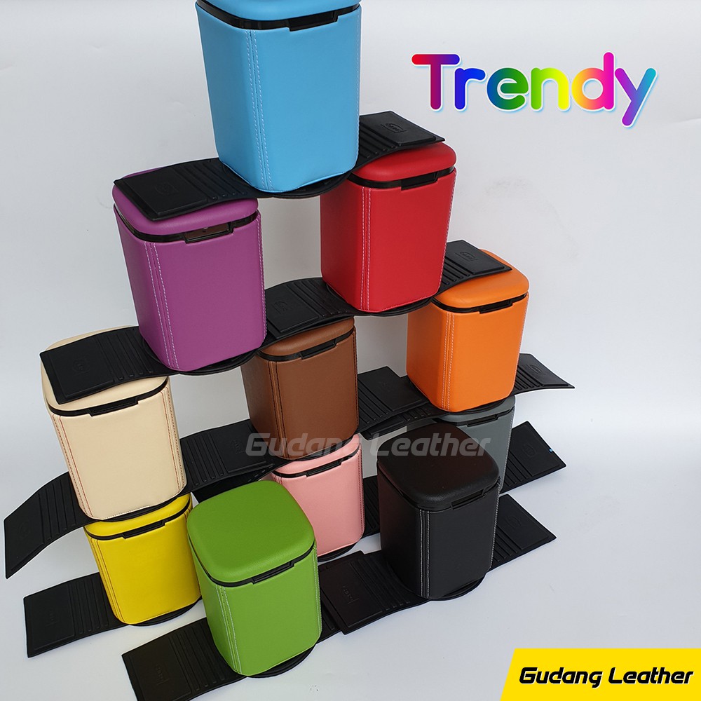 Tempat sampah mobil lapis kulit - TRENDY