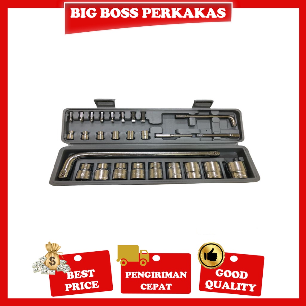 Kunci Sok Set 27 Pcs Socket Wrench Kunci Sock 27 Pcs Murah