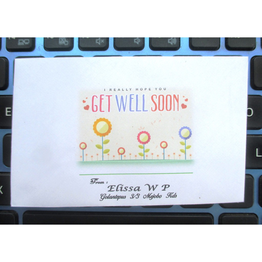 

Amplop semoga lekas sembuh / get well soon, plus nama 50 lbr (gws6)