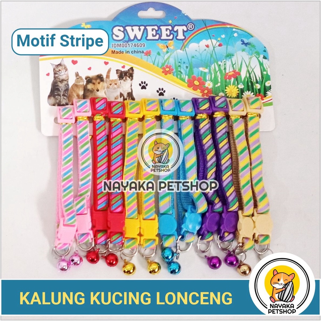 Kalung Kucing Lonceng Murah Motif Tulang Glitter Pita