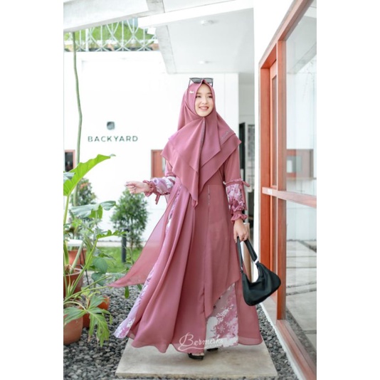 Gamis SET Syar'i BERMERK Ori//Full Ceruty Babydoll//Ori//gamis murah//realpict