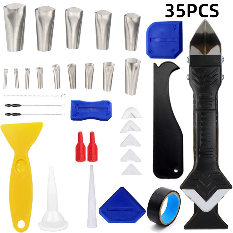 

Set Pembersih Perapi Sisa Lem Silikon Tepi Dinding Keramik 35 in 1