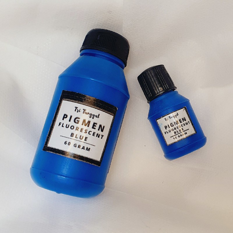 PIGMEN 60GR FLUORESCENT BLUE Pewarna Sablon Pigment Color Bundle Stabilo Waterbased Tie Dye Pigment Cat Warna Warni Air Cair Cairan Liquid Cat Paint Painting Kerajinan Prakarya Kesenian Perlengkapan Gambar Mewarna Lukis Craft Grosir  Prakarya Malang