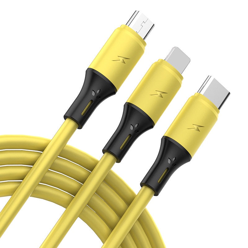 2.4A Fast Charging Cables 3 IN 1 Type C 8Pin Micro USB Cable For iPhone 11 Xr 8 X 7 6S Plus iOS 10 9 8 Samsung Android