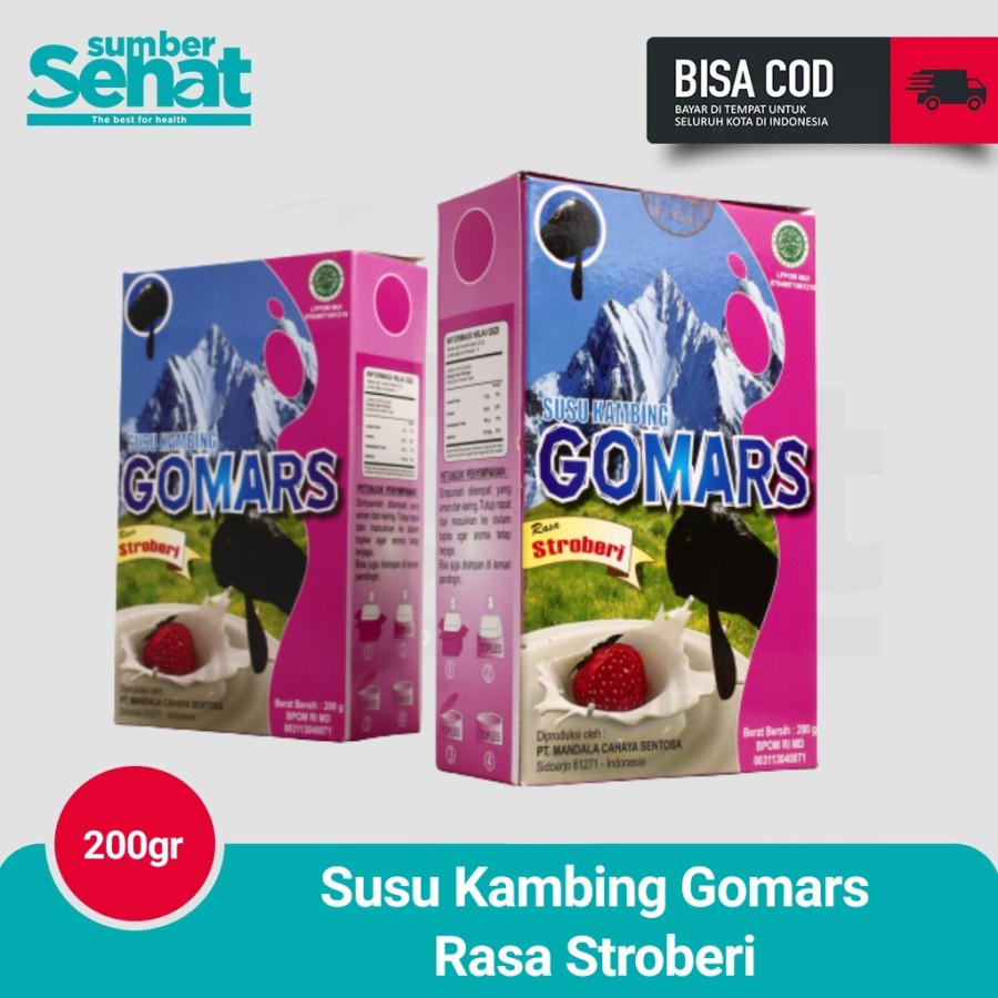 

Susu Kambing Etawa Gomars Susu Bubuk Kambing Rasa Stroberi 200gr