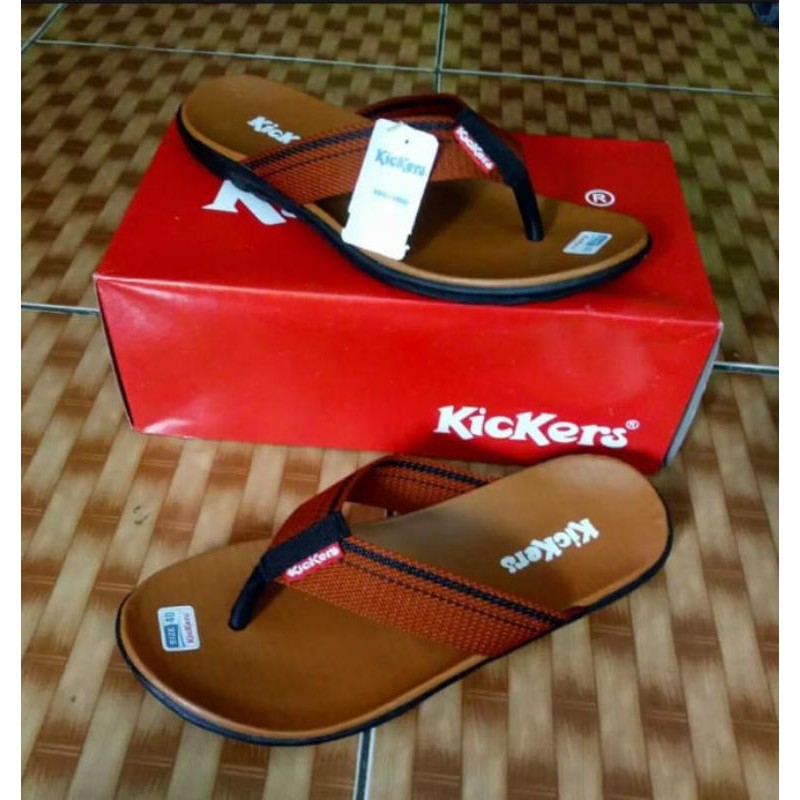 sandal japit Kickers pria sandal slide