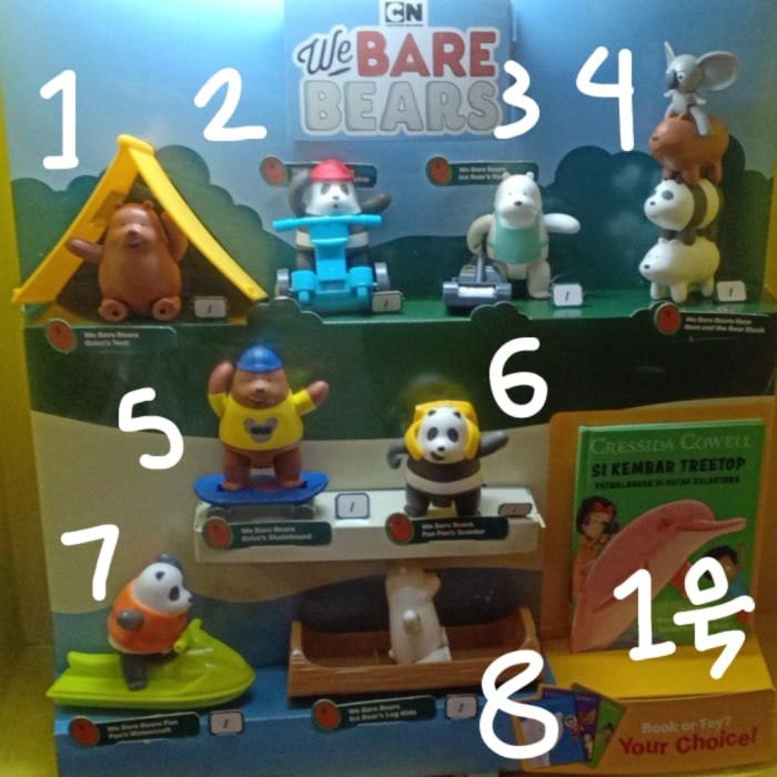 miliki Happy meal We bare bears bear cartoon network periode 1 2 mcd mcdonald Diskon