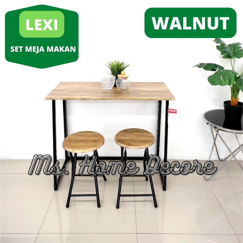 Lexi Set Meja Makan Lipat / Meja Makan Mininalis / Meja Lipat Serbaguna 2 Kursi Lipat -Informa