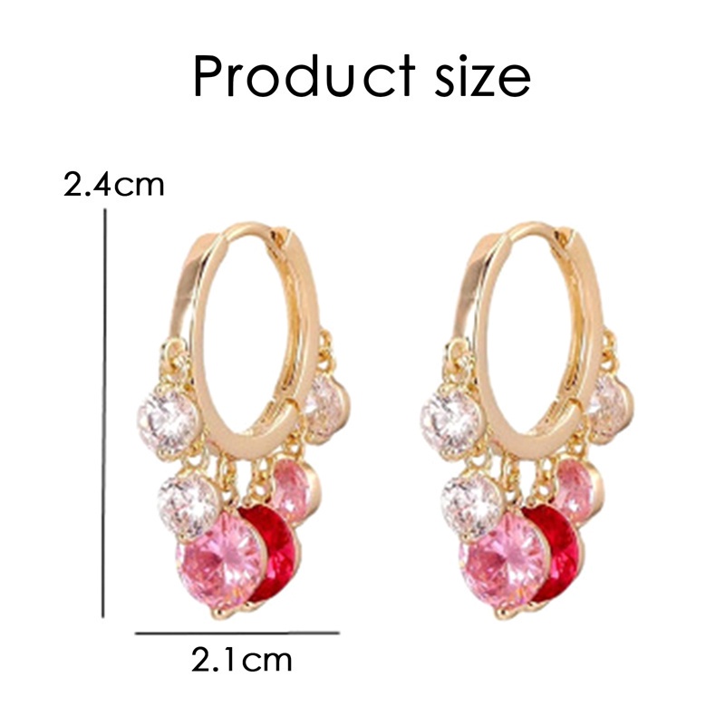 Small Exquisite Zircon Hoop Earrings Gold Circle Drop Earrings Simple Piercing Earrings