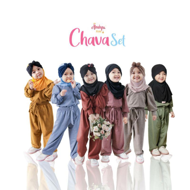 Chava Set Setelan anak Lexus Knit Almahyra Kids TANPA HIJAB