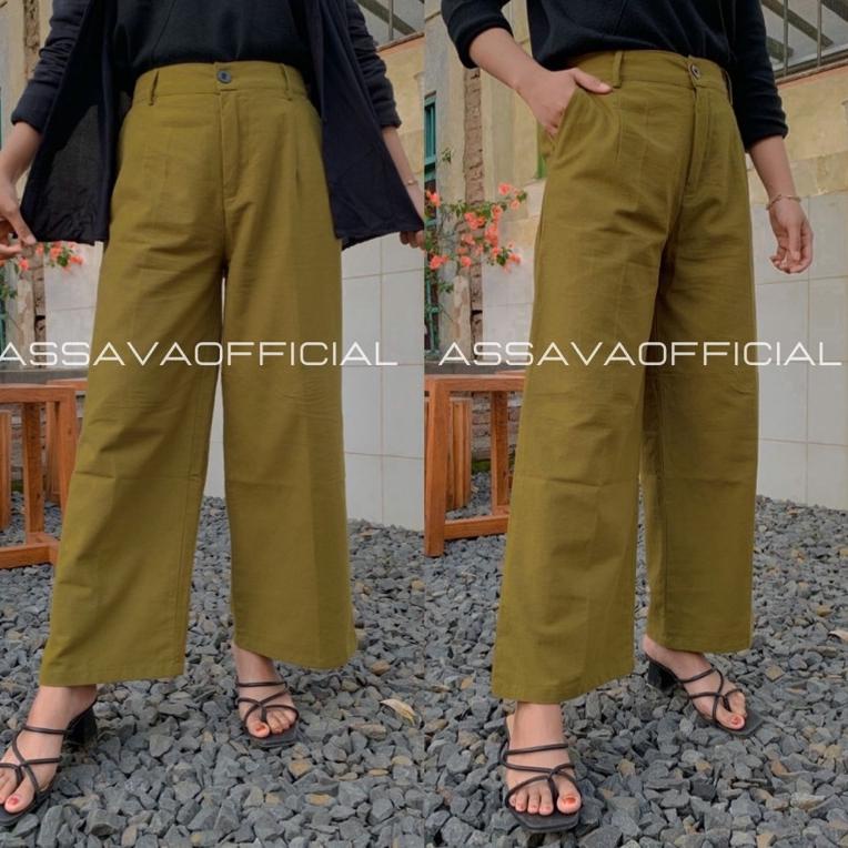 {SKD.27Jn22d} YUKA SLIM CULLOTE - KULOT LINEN HIGHWAIST - LEA PANTS CELANA KULOT LINEN HIGHWAIST PRE