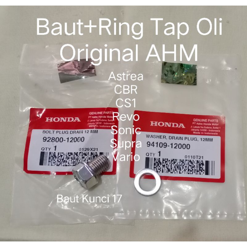 Baut+Ring Tap Oli Astrea CB CBR CS1 Karisma Revo Sonic Supra Vario Ori AHM