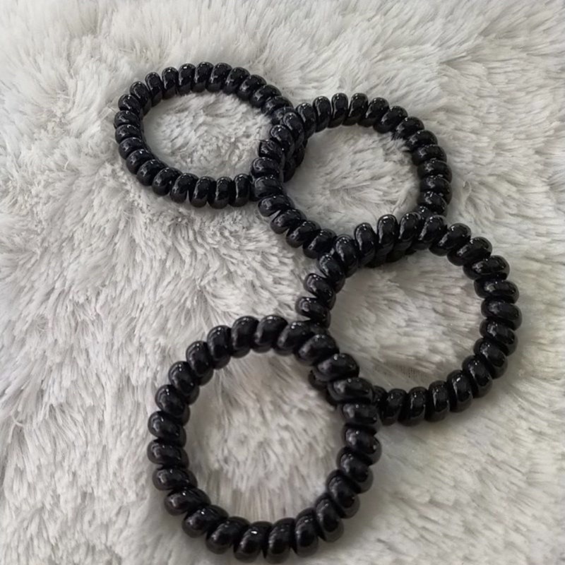 Kunciran Spiral Hitam Candy - Kunciran Rambut Spiral