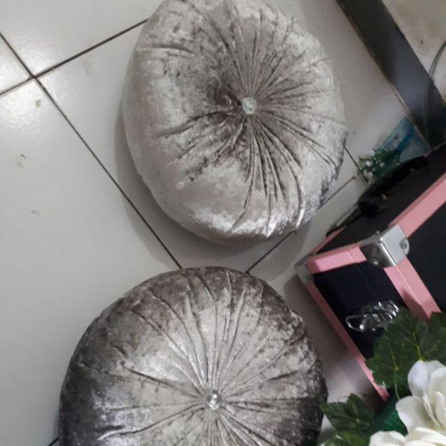 Bantal Beludru Bulat 40cm - Bantal Velvet - Round Pillow - Bantal Kursi Sofa - Bantal Tidur