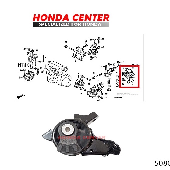 engine mounting gantungan mesin pangkuan mesin kaki mesin transmisi mounting kiri atas jazz gd3 city gd8 2003 2004 2005 2006 2007 2008 manual 50805-SAA-013