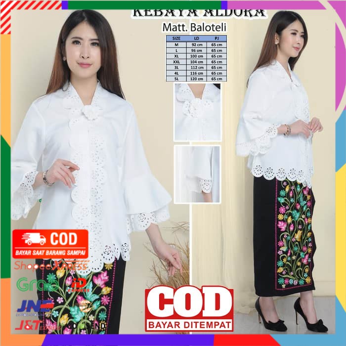 ✨ BISA COD ✨ Kebaya modern putih / Atasan kebaya putih / Kebaya putih polos - L
