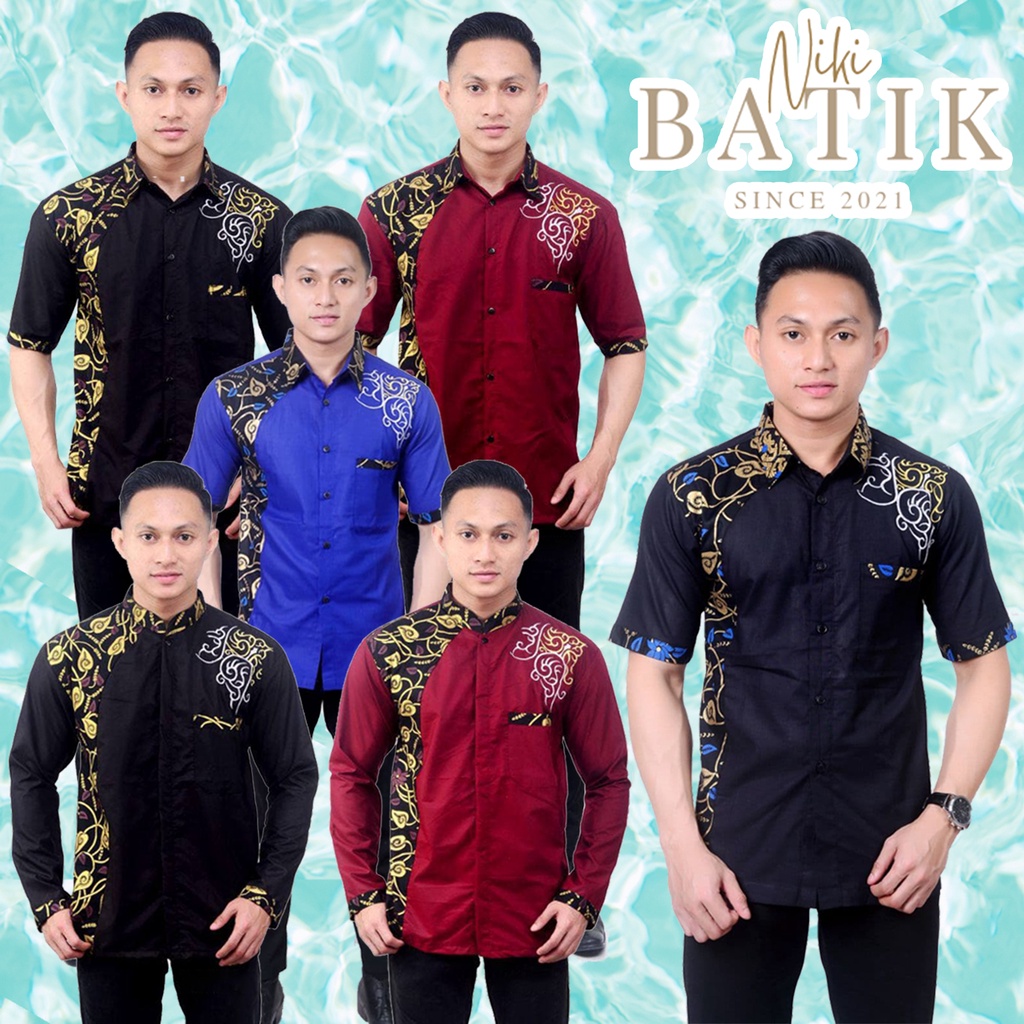 Baju Koko Syar'i Dewasa Bordir A03 Kombinasi Batik Terbaru 2022
