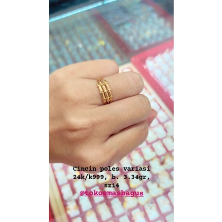 cincin emas asli poles variasi k999/24k
