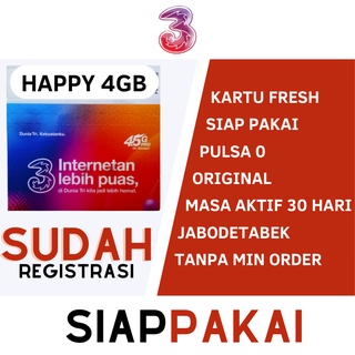 Jual Kartu Perdana Tri Masa Aktif Panjang Siap Pakai Nomor Three Happy ...