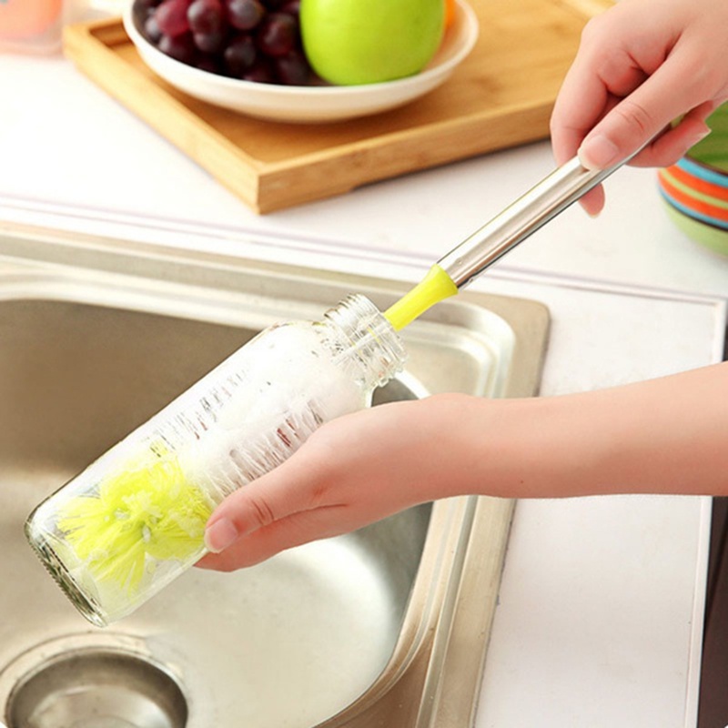 Sikat Botol Air Multifungsi Bahan Stainless Steel Dengan Gagang Panjang 36cm