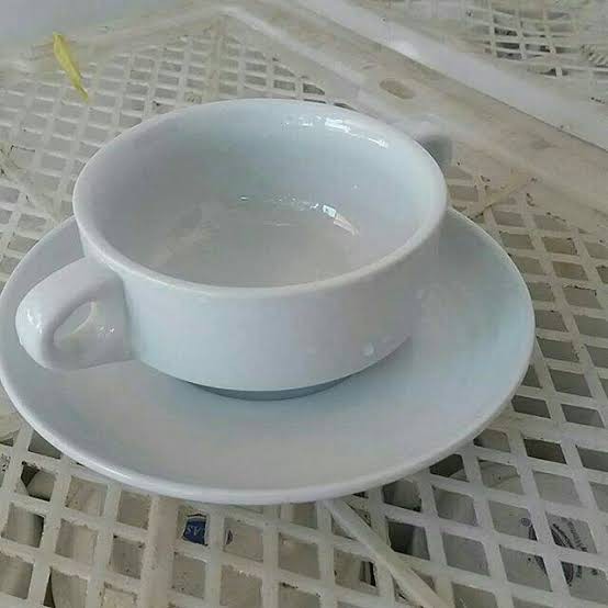 Mangkuk Sup Keramik Kuping Zuppa Soup Bowl Polos