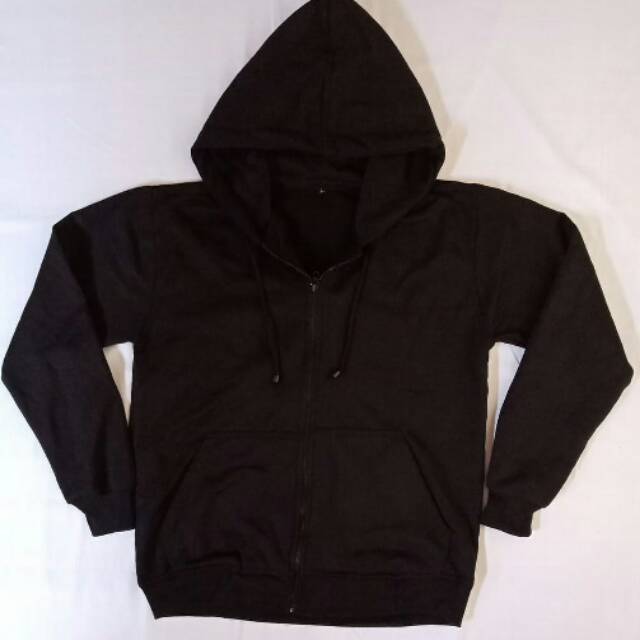 Hoodie Zipper Black Basic
