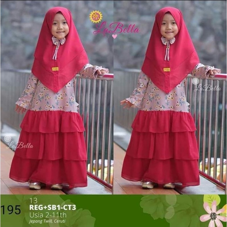 [ AURA ] By Labella baju dress merah kemerdekaan gamis anak independen toko baju anak Samarinda dist