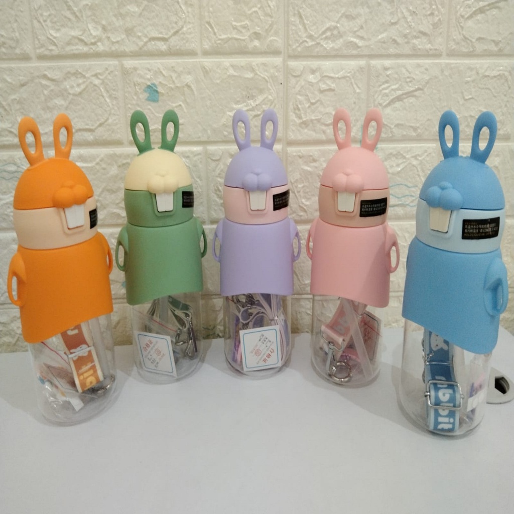 Botol Minum Anak Model Bunny Plus Sticker 600ml