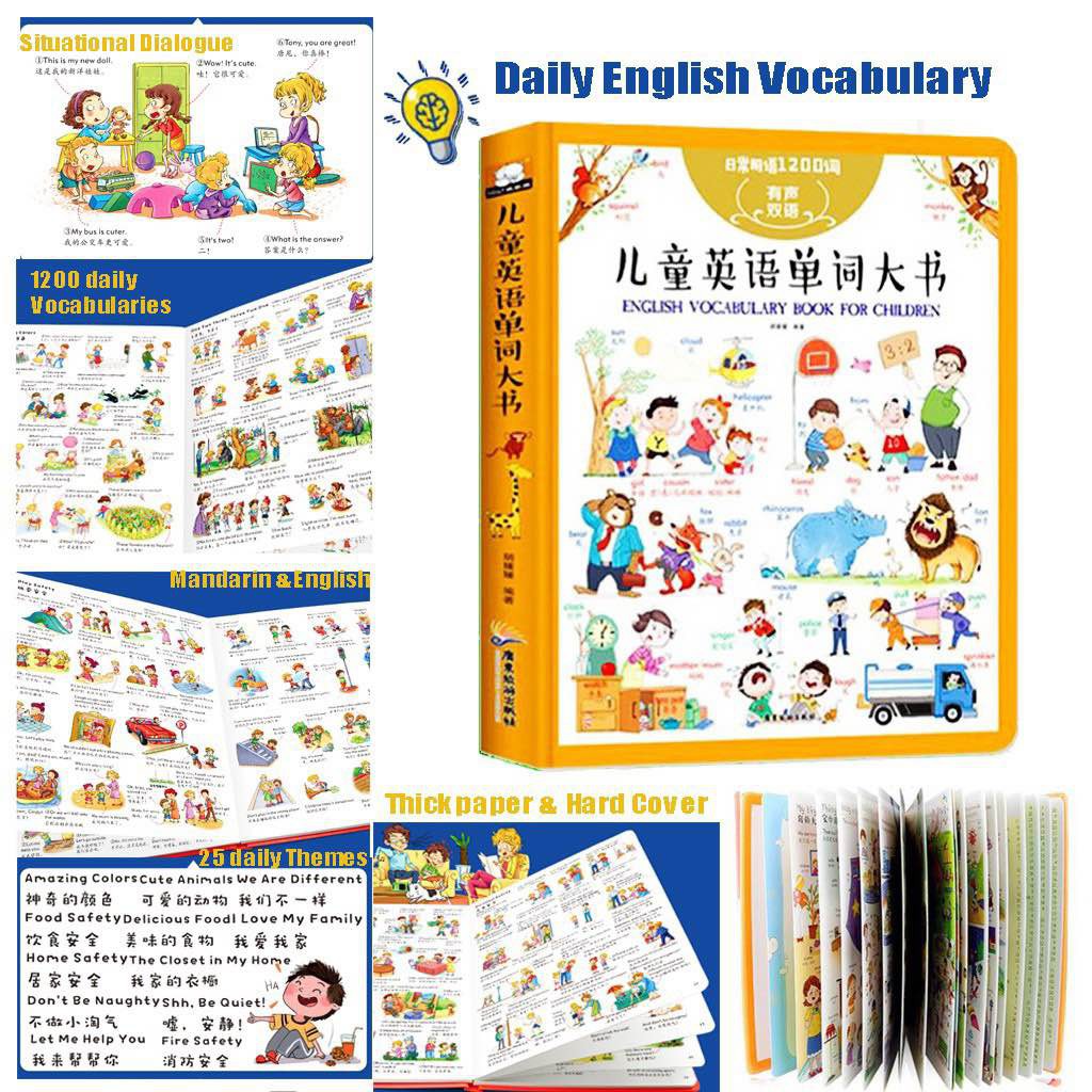 L Edukasi Buku English for Childern's Daily Life Anak Belajar Bahasa Mandarin Bilingual Vocabulary Buku Cerita Story Vocab