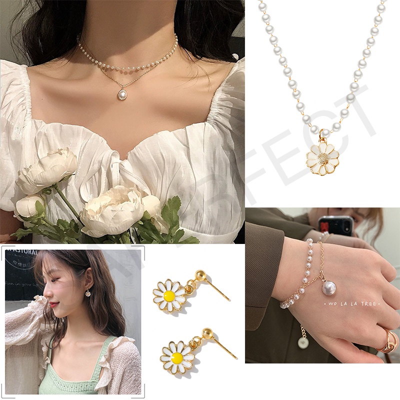 Fashion Retro Mutiara Logam Gaya Korea Kunci Kalung Multilayer Liontin Wanita Emas Rantai Kalung Perhiasan Aksesoris