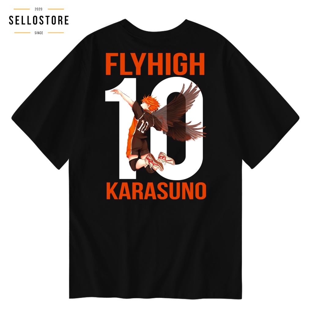 Kaos Haikyuu KARASUNO FLYHIGH Kaos Anime Original Clothing Baju Wibu Distro Jepang T shirt Anime Pri