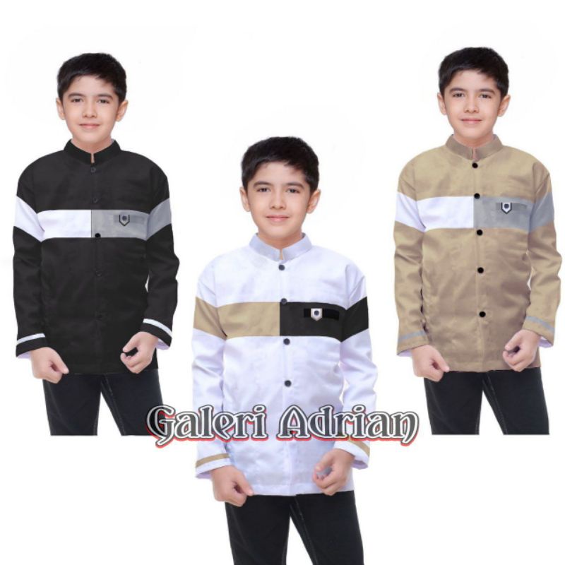 BAJU KOKO ANAK LENGAN PANJANG BAJU MUSLIM ANAK SD SMP KOKO ANAK TERBARU