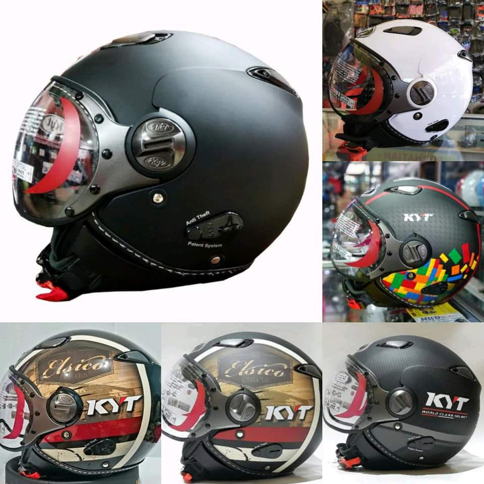 KYT Elsico Helm Halfface Retro Helm KYT Retro