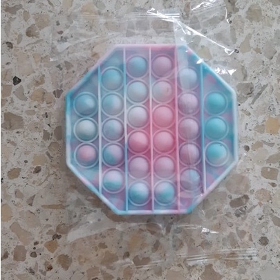 PUSH POP IT FIDGET TOY RAINBOW MAINAN ANAK BUBBLE SENSORIK TOYS STRESS RELIVER BUBBLE-SEGI DELAPAN PR
