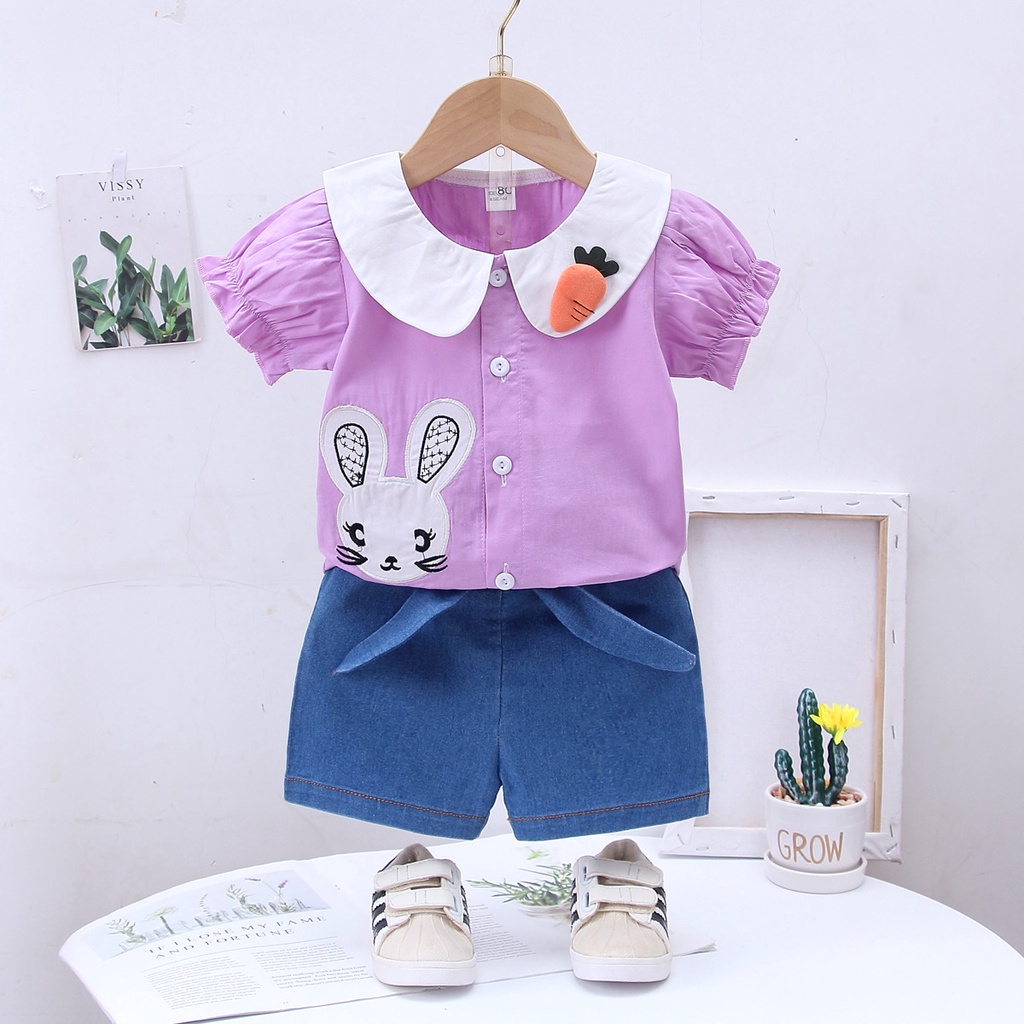 HappyOliver SET ALICE BUNNY EBV Bayi Baju setelan Anak Perempuan Import lucu berkualitas