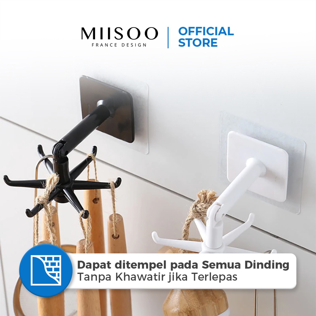 MIISOO Gantungan putar 360 derajat peralatan dapur Gantungan hook kamar mandi-4
