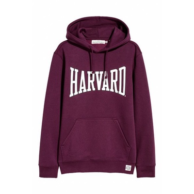 Hoodie Jaket Harvard Maroon Dewasa Couple Pria Wanita Desain Oversize Dari H&M +  Free Paper Bag