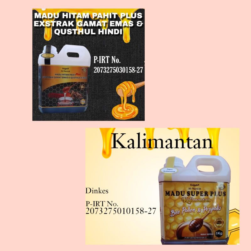 PAKET MADU SUPER KALIMANTAN DAN MADU HITAM PAHIT PLUS QUSTHUL HINDI 100% ASLI