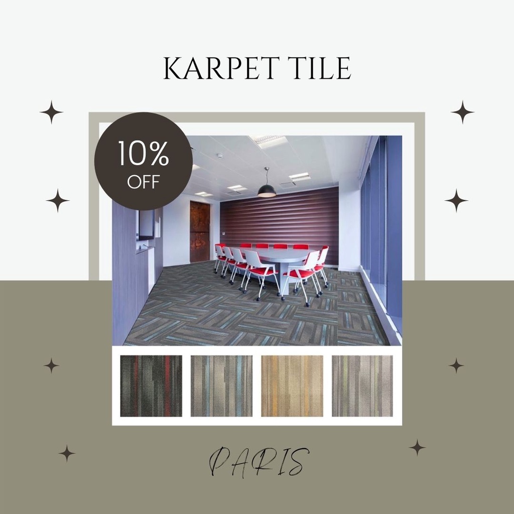Karpet Tile Kantor Paris Motif Tebal 7mm - Karpet Tile Murah