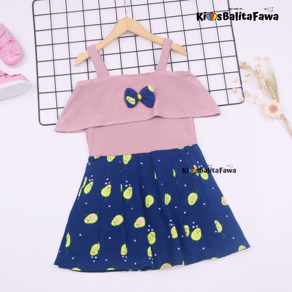 Dress Alinka uk 2-3 tahun / Dress Pesta Anak Perempuan Murah Gaun Polos Flower Lengan Dres Import