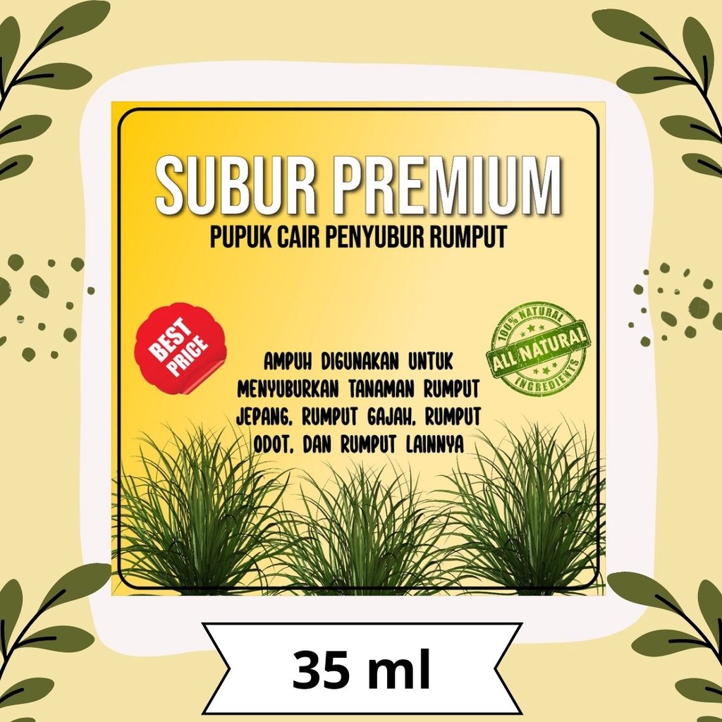 SUBUR PREMIUM 35ML / Obat Pupuk Organik Penyubur Pelebat Rumput Gemuk Super Aktif Eco Farming Origin