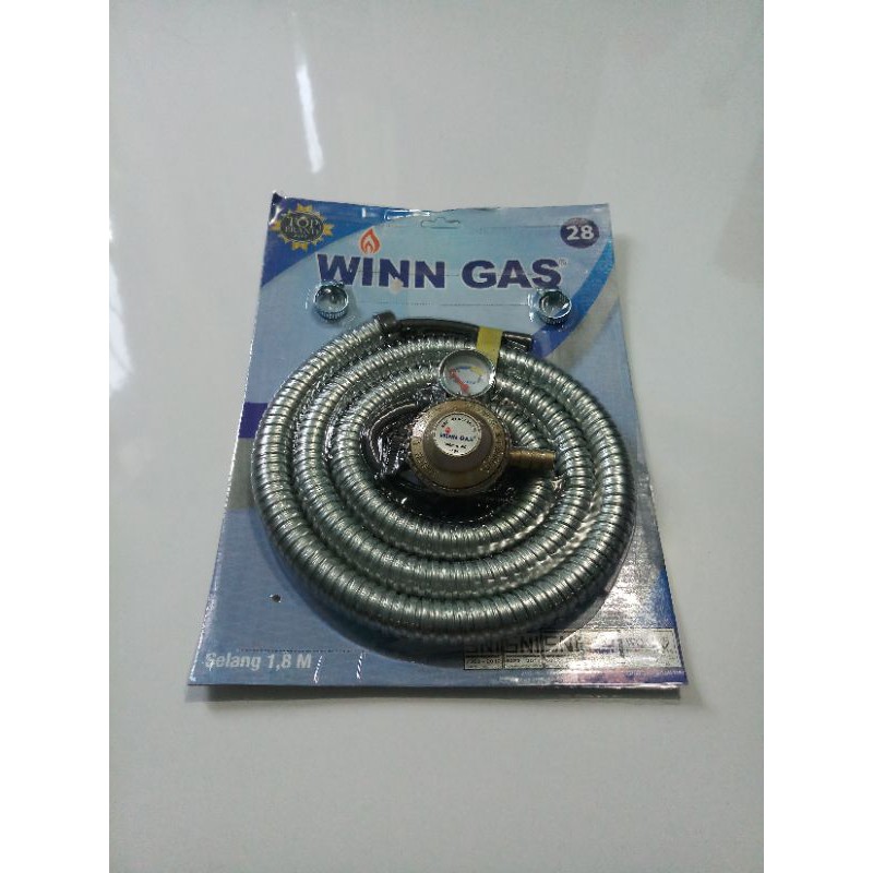 PAKET BRAND SELANG WINN GAS SELONGSONG BESI + REGULATOR METER