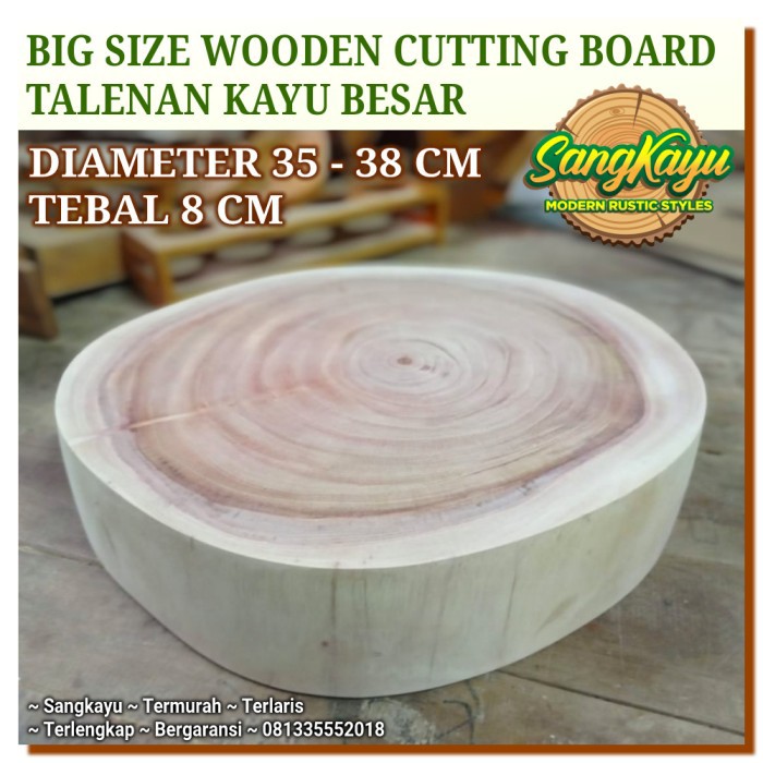 TALENAN BESAR TEBAL KAYU 35-38-8 CM TALENAN DAGING BIG CUTTING BOARD