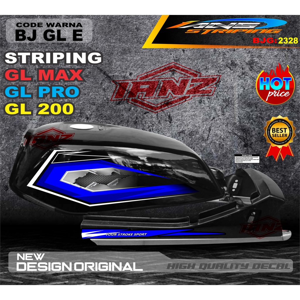 VARIASI STRIPING GL PRO TERBARU / STIKER MOTOR GL TERMURAH / STRIPING MOTOR GL 100 / STIKER MOTOR