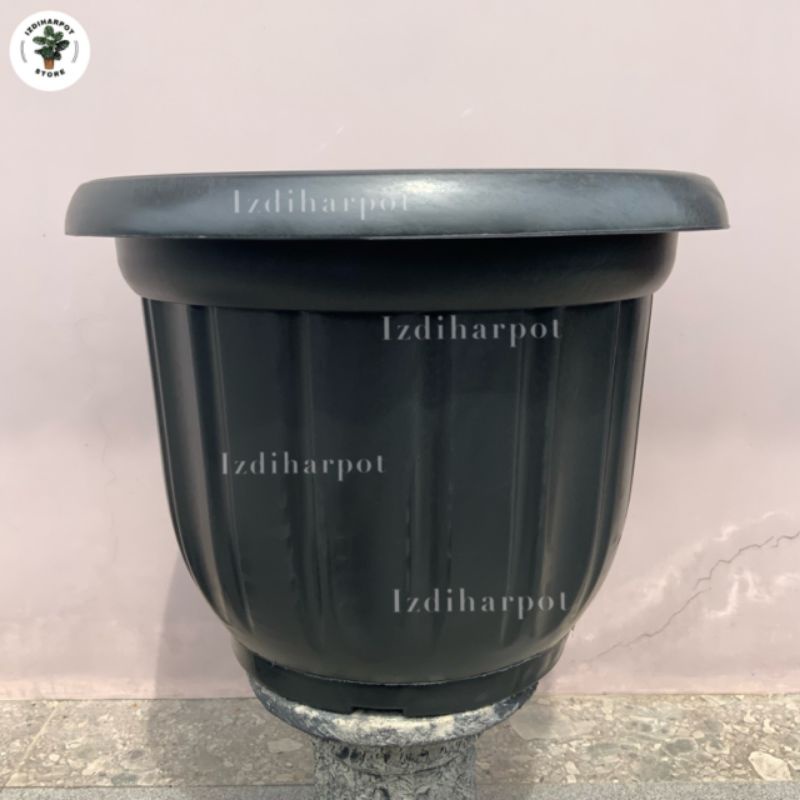 pot bunga tanaman plastik hitam 60cm - JUMBO 60 HITAM