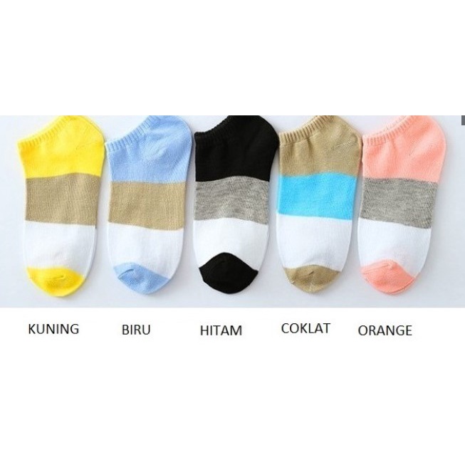 Retaily Kaos Kaki Ankle Polos Wanita KaosKaki Pendek Korea Murah Short Socks-3 WARNA