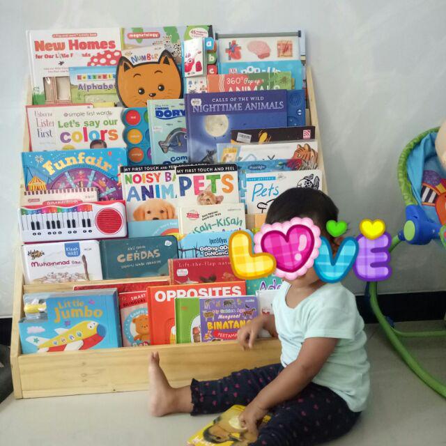  SUDAH DIRAKIT WL16 Rak  buku  anak 75x30x75 montessori  